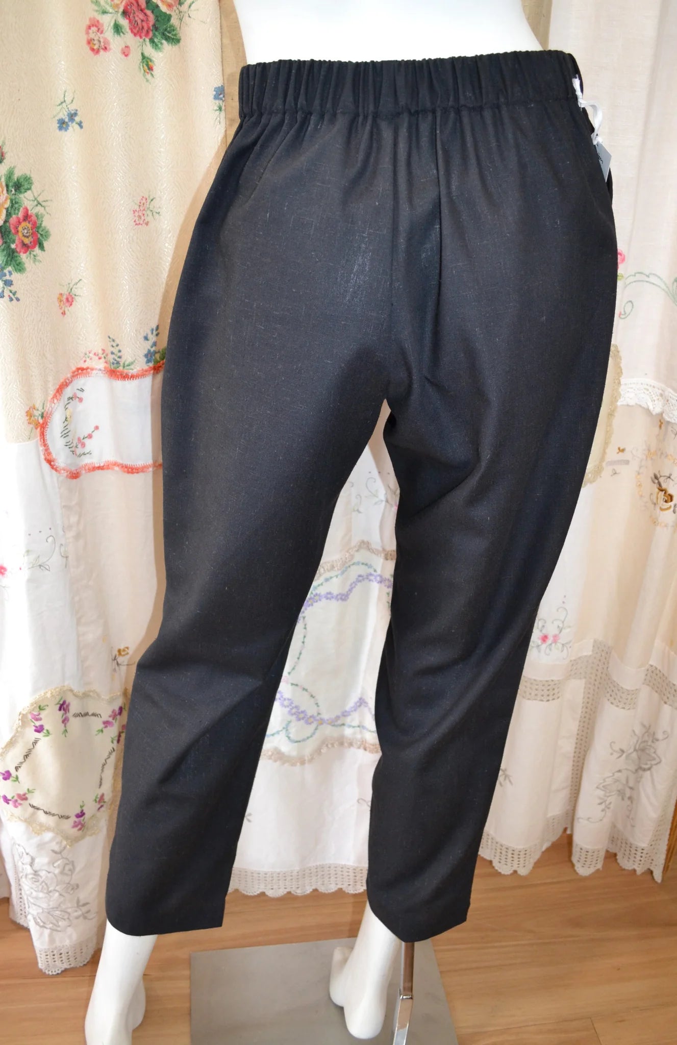 Women's Handmade Slider Pants - Black Marle