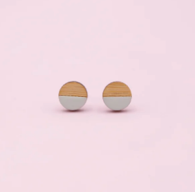 Dipped Bamboo Stud Earrings