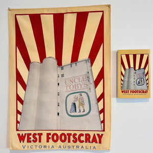 Tea Towel - West Footscray Uncle Toby's Silos (Stripes)