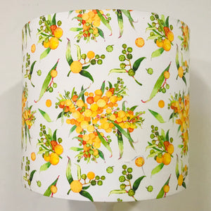 Custom Lamp Shade only - Yellow Wattle on White