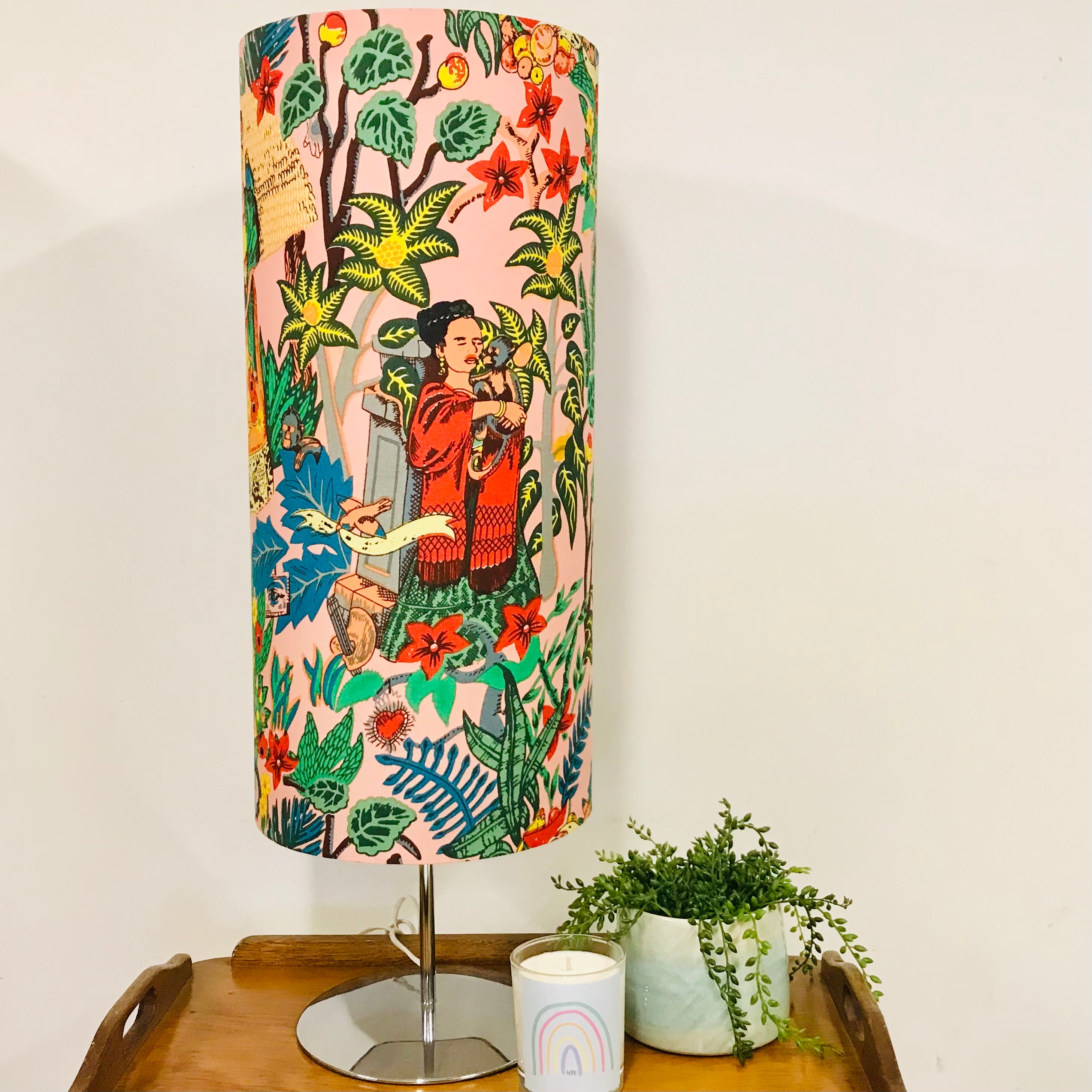 Custom Lamp Shade only - Frida Kahlo on Pink