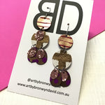 Hand painted leather bold statement earrings - The Juno